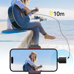 Wireless microphone with clip and smartphone audio capture for vlogging