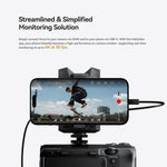 Wireless video receiver monitor with live video screen and camera mount