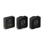 Black wireless microphone transmitter/receiver units with front LED display