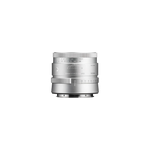 Silver Sigma 50mm F1.4 camera lens with front glass and engraved focus scale